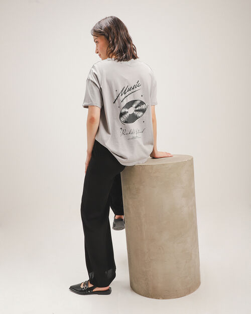 Playera Estampada Gris