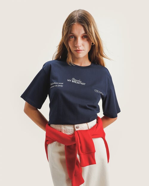 Playera Azul Con Dise&ntilde;o