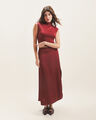 Falda Midi Roja,ROJO OBSCURO