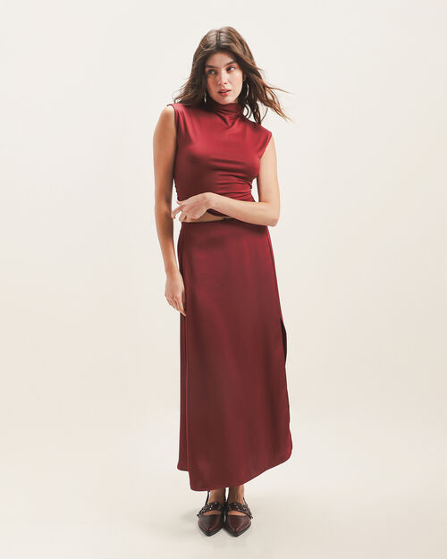 Falda Midi Roja