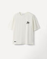 Playera Boxy Estampada,BLANCO HUESO