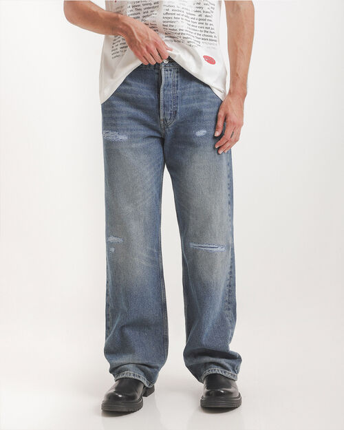 Jeans Straight Efecto Lavado