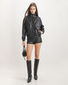 Chamarra Negra Bomber,NEGRO