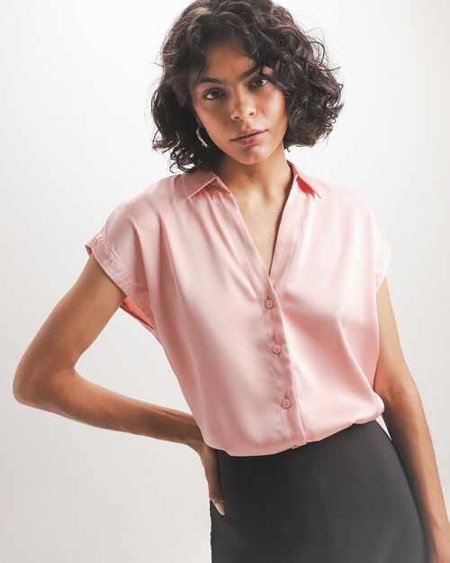 Camisa Satinada Rosa