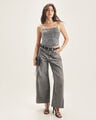 Jeans Gris De Mezclilla,GRIS