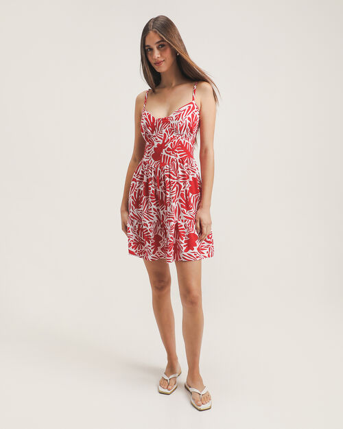 Vestido Rojo Estampado