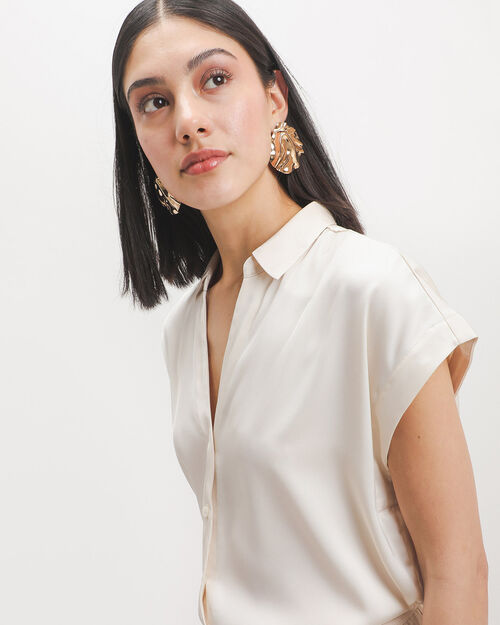 Camisa Sat&iacute;n Beige