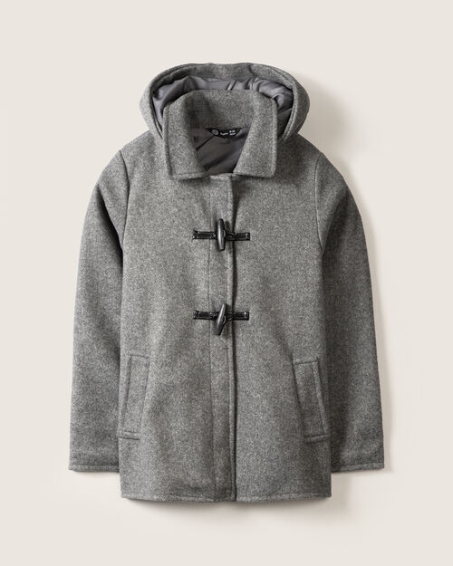Abrigo Gris Con Hoodie