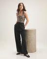 Pantalon Rosa Wide Leg,NEGRO