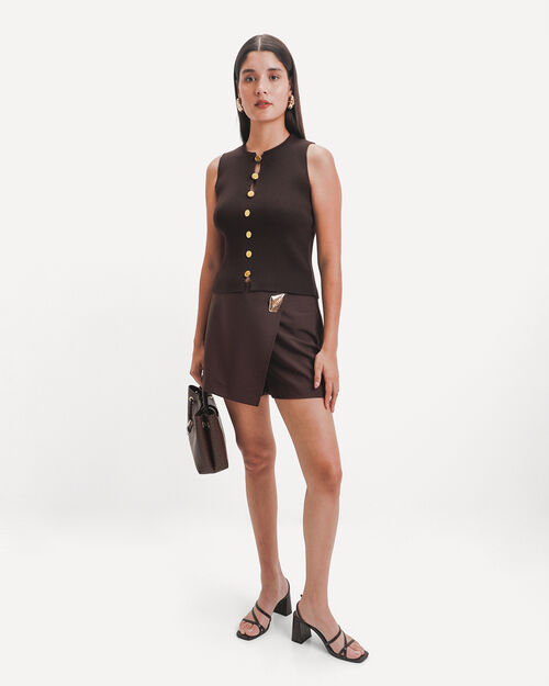 Short Falda Caf&eacute;
