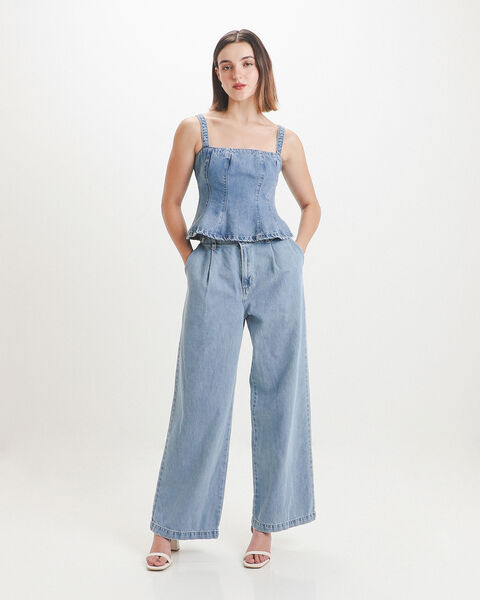 Jeans Wide Leg Pinzas