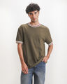 Playera Verde Relaxed,OLIVO