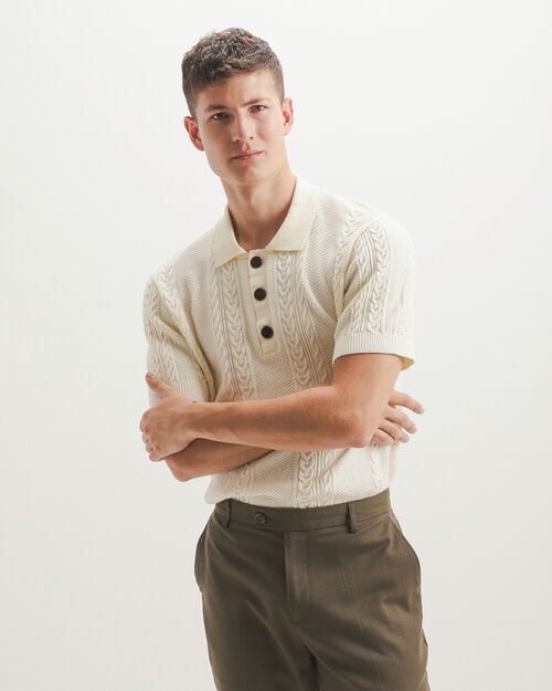 Polo Textura Manga Corta