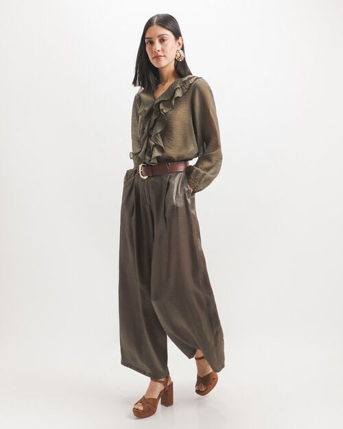 Pantal&oacute;n Verde Con Cintur&oacute;n