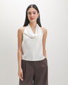 Top Halter Caf&eacute;,BLANCO HUESO
