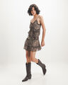 Vestido Corto Animal Print,CAFE