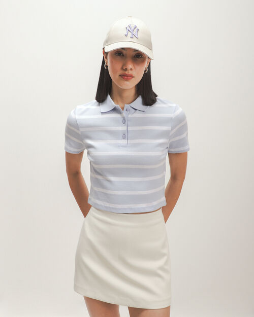 Polo Cropped Azul