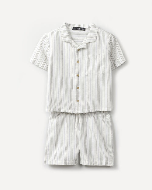 Conjunto Camisa Y Short Blanco