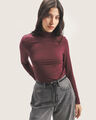 Top Cuello Alto,ROJO VINO
