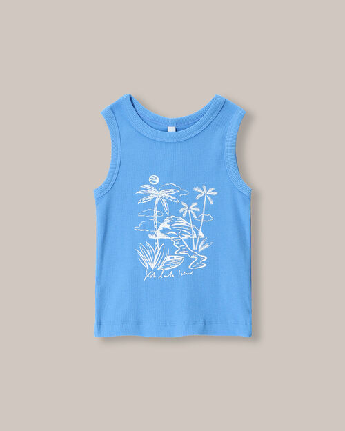Tank Top Estampada Azul