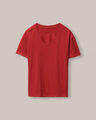 Playera Cuello V Animal Print,ROJO