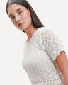 Top Eyelet Beige,CRUDO