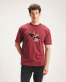 Playera Estampado De Batman,ROJO VINO