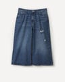 Jeans Fit Culotte,AZUL ACERO