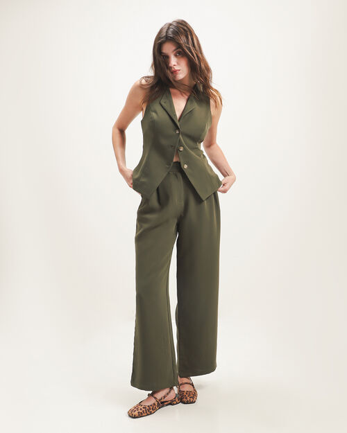 Pantalón Verde Wide Leg