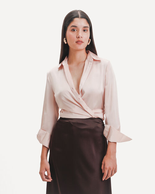 Camisa Satinada Rosa