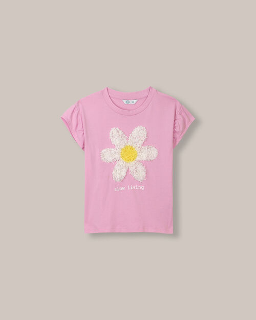 Playera Rosa Manga Volantes