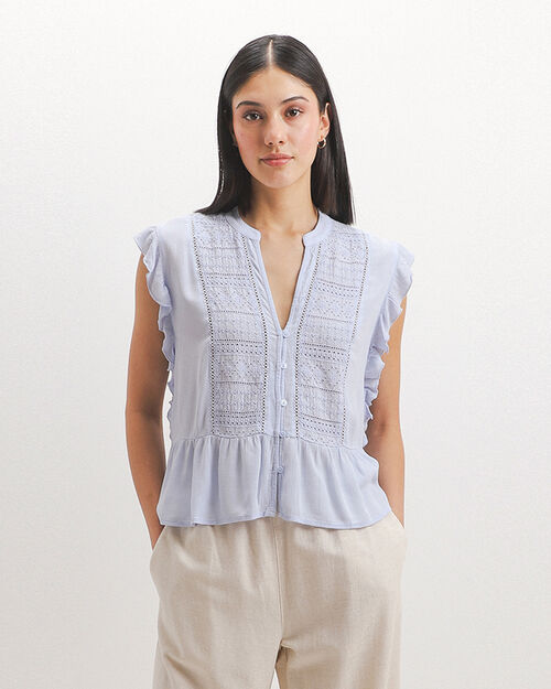 Blusa Sin Mangas Azul