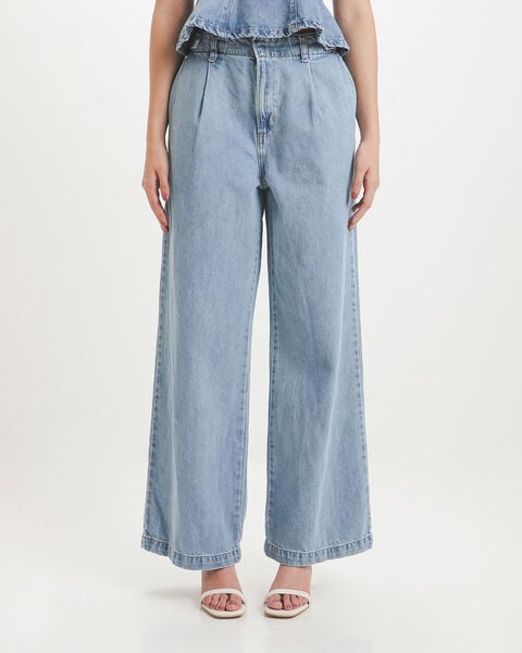 Jeans Wide Leg Pinzas