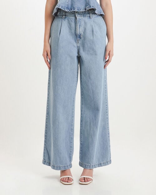 Jeans Wide Leg Pinzas