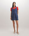 Vestido Corto De Mezclilla,AZUL MARINO