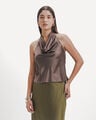 Blusa Caf&eacute; Satinada,CAFE
