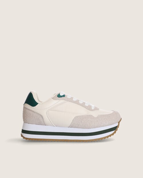 Tenis De Plataforma Blancos, BLANCO HUESO Tenis De Plataforma Blancos