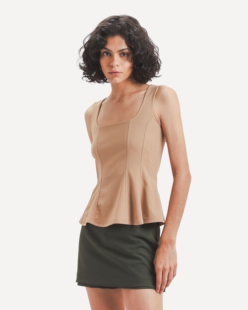 Blusa Peplum Caf&eacute;