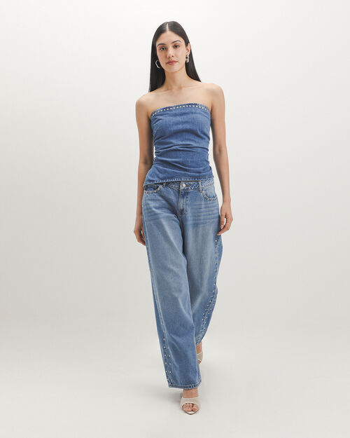 Top Strapless De Mezclilla
