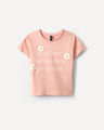 Playera Beige Estampada,NARANJA SALMON