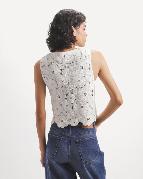 Chaleco Blanco Tejido