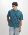 Playera Boxy Roja,AZUL TEAL