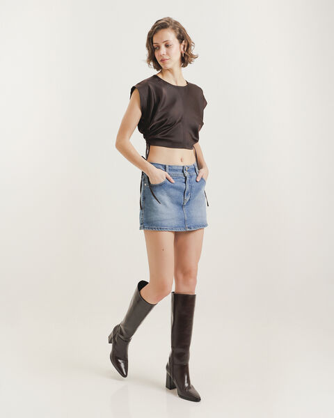 Falda Mini Pretina Ancha