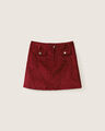 Falda Mini Tejido Pana,ROJO OBSCURO