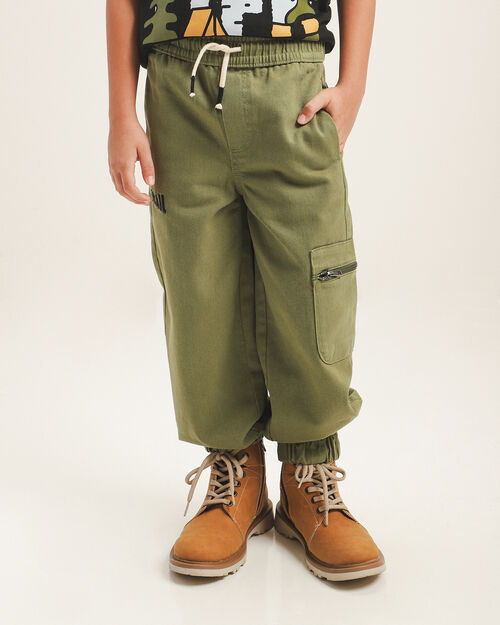 Jogger Verde Con Bolsa