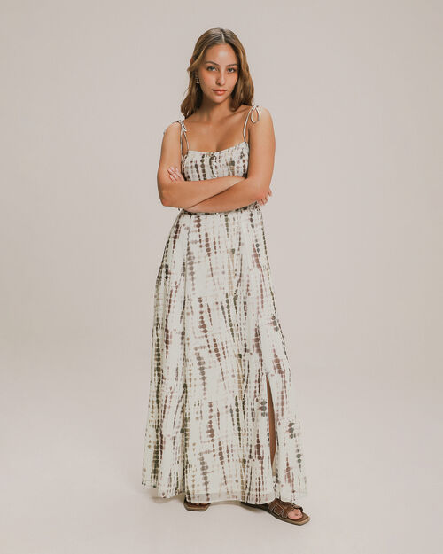 Vestido Midi Botones Blanco