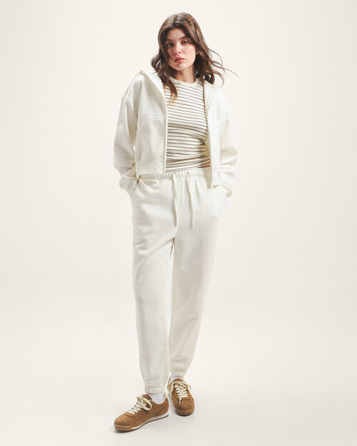 Jogger Blanco Con Jaretas