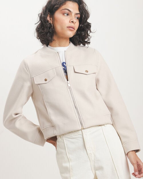 Abrigo Beige Zipper