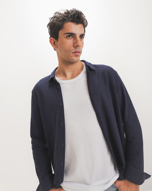 Camisa Textura Azul