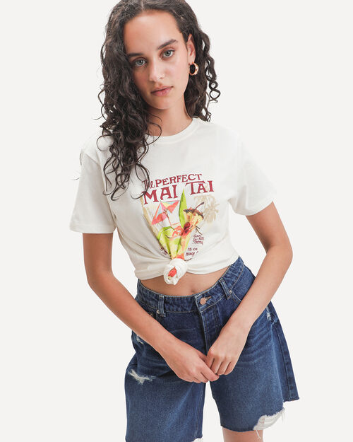 Playera Blanca Estampada